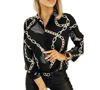 ZQUZEMS Women's Hawaiian Shirt Langarm -Tops Single Breasted Shirts 3D Printed Vintage Bluses-B25SLCZ129134712-Xl