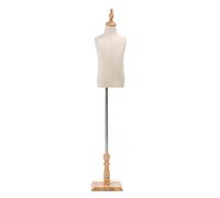 ZRY Schneiderpuppen Weibliche Torso Schaufensterpuppe Leinen Kinder Schneiderbüste Bekleidungsgeschäft Requisiten, Höhe Einstellbar Massivholzbasis, 4 Stile (Color : B, Size : 4 Years Old)