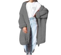 ZRYAZQ Dicke Strickjacke Damen Winter Warm Lang Strickjacken für Damen Lange Grobstrick Strickmantel Warme Wintermantel Elegant Cardigan Longstrickjacke mit Schalkragen Grobstrickjacke Mantel