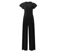 ZRYAZQ Jumpsuit Damen Elegant Festlich Mit Spitze Overall Damen Sommer Lang Hochzeit Jumpsuits Sommer Weites Bein Häkel Spitze Hosenanzug Festliche Ärmellos Playsuit Frauen Wide Leg Romper Tailliert