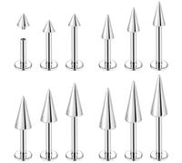 ZS 16G/18G Spike Lippenringe Knorpel Tragus Helix Piercing, Edelstahl Spike Ohrstecker Innengewinde Schlangenbiss Schmuck für Frauen Männer, 16g,6/8/10mm, Edelstahl, Kein Edelstein