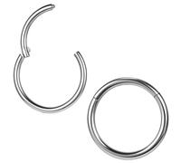ZS 2 Stück ASTM F136 Titan 6/7/8/9/10/12/14mm Knorpel Tragus Helix Ohrring Hoop 20G 18G 16G Lippenringe Nasenringe Septum Conch Piercings Schmuck (16g/Splitter/6mm)