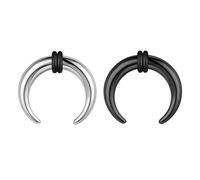 ZS 2 Stück Pincher Tapers Septumringe, 2G 4G 6G 8G 10G 14G 16G Buffalo Horseshoe Stretcher Expander Piercing Nasen Ohr Messgeräten Für Damen Herren (10g, 11mm)