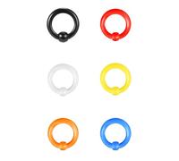 ZS 6 Stück Captive Bead Rings Spring Action BCR Kugelringe, 0G 2G 4G 6G 8G 12G PA Ring, Acryl Nasen Septum Ringe Pierced Körperschmuck für Männer Frauen (6g(4mm))