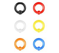 ZS 6 Stück Captive Bead Rings Spring Action BCR Kugelringe, 0G 2G 4G 6G 8G 12G PA Ring, Acryl Nasen Septum Ringe Pierced Körperschmuck für Männer Frauen (4g(5mm))