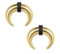 ZS Septum-Ringe, 2 G, 4G, 6G, 8G, 10G, 14G, 16G, Büffel, Hufeisen, Dehner, Expander zum Dehnen von durchbohrten Nasen und Ohren, für Damen und Herren, 2 Stück, Edelstahl, Kein Edelstein