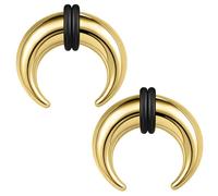 ZS Septum-Ringe, 2 G, 4G, 6G, 8G, 10G, 14G, 16G, Büffel, Hufeisen, Dehner, Expander zum Dehnen von durchbohrten Nasen und Ohren, für Damen und Herren, 2 Stück, Edelstahl, Kein Edelstein