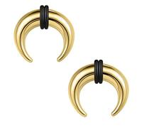ZS Septum-Ringe, 2 G, 4G, 6G, 8G, 10G, 14G, 16G, Büffel, Hufeisen, Dehner, Expander zum Dehnen von durchbohrten Nasen und Ohren, für Damen und Herren, 2 Stück, Edelstahl, Kein Edelstein