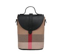 ZSHDTKWB Damen Umhängetasche Mode Frauen -mini -tasche, Karierte Einzelne Schulter -crossbody Leinwand Patchwork Tragbarer Kleiner Tasche-schwarz