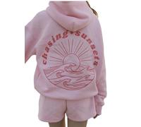 ZSHDTKWB Kapuzenpullover Damen 2024 Europäischen Code Damen Falls Schulterhülle Schneckenstreitmarke Brand-Sweater Mit Hoodie Xs-5x Anschließen-pink 2-xs