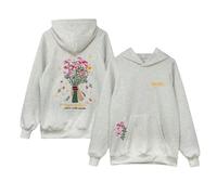 ZSHDTKWB Kapuzenpullover Damen 2024 Europäischen Code Damen Falls Schulterhülle Schneckenstreitmarke Brand-Sweater Mit Hoodie Xs-5x Anschließen-hellgrau 2-xs