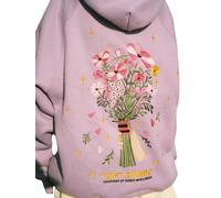 ZSHDTKWB Kapuzenpullover Damen 2024 Europäischen Code Damen Falls Schulterhülle Schneckenstreitmarke Brand-Sweater Mit Hoodie Xs-5x Anschließen-Hellviolett-m