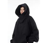 ZSHDTKWB Kapuzenpullover Damen Herbst Farbe Turtleneck Hoodies Für Männer Vintage Sweatshirts Hip Hop Japanische Streetwear Oversized Hoodie-schwarz-m(40-52 5kg)