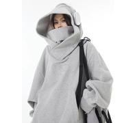 ZSHDTKWB Kapuzenpullover Damen Herbst Farbe Turtleneck Hoodies Für Männer Vintage Sweatshirts Hip Hop Japanische Streetwear Oversized Hoodie-grau-m(40-52 5kg)