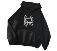 ZSHDTKWB Kapuzenpullover Damen Hoodie Men Hoodie Hoodie Hoodie Langarm Motiv Frühling Und Herbst Street Fell T -shirt-black-lh00699-xs