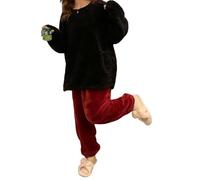 ZSHDTKWB Pyjama Damen Winter Frauen Pyjamas Set Nachtwäsche Samt 2 Stück Hose Home Anzug Flauscher Lässiger Warme Nachtkleidung-c06-xxl (70-85 Kg)