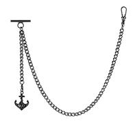 ZTA Herren Albert Kette Schwarz Taschenuhr Kette Weste Kette für Männer FOB T BAR mit Design Anhänger FOB Charme