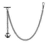 ZTA Herren Albert Kette Schwarz Taschenuhr Kette Weste Kette mit Anhänger für Männer FOB T BAR FOB Charme