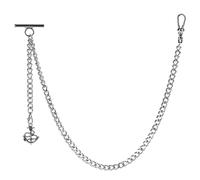 ZTA Herren Albert Kette Silber Taschenuhr Kette Weste Kette für Männer FOB T BAR mit Design Anhänger FOB Charme