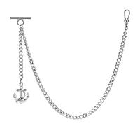 ZTA Herren Albert Kette Silber Taschenuhr Kette Weste Kette mit Anhänger für Männer FOB T BAR FOB Charme