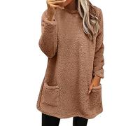 ZTFYKLIN 2024 Angebote Leinen Damen Damen Winter Warm Pullover Wintermantel Fleece Verdickung Plus Size Mantel Jacke Casual Plus Size Lose Mantel Damen Sweatshirt Mit Rot Long Prime Angebote Damen