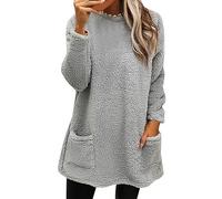 ZTFYKLIN 2024 Angebote Mantel Damen Damen Winter Warm Pullover Wintermantel Fleece Verdickung Plus Size Mantel Jacke Casual Plus Size Lose Mantel Damen Sweatshirt Mit Rot Longbluse D Tagesangebote
