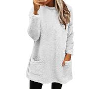 ZTFYKLIN 2024 Angebote Tops Sommer Damen Winter Warm Pullover Wintermantel Fleece Verdickung Plus Size Mantel Jacke Casual Plus Size Lose Mantel Damen Sweatsh 2024 Angebote Tshirts Damen
