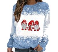 ZTFYKLIN Angebote des Tages Heute Damen Damen-Pullover Mit Weihnachts-Schneemann-Schneeflocken-Aufdruck, /Winter, Lockerer, Entspannter Langarm-Rundhalspullover Baumwollp 2024 Angebote Tshirt Pink