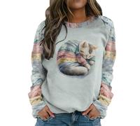 ZTFYKLIN Black of Friday Angebote 2024 Longbluse Damen Winter Bluse Für Damen Leoparden Oberteil Damen Sweatshirt Damen U Boot Ausschnitt Longsleeve Damen Grün Holiday Essentials for Women