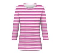 ZTFYKLIN Bluse Damen Sommer Langarm Oberteile Für Damen, Lässig, Sommeroberteile, Dreiviertelärmel, Rundhalsausschnitt, T-Shirt, Bedruckt, Lockere, Seitlich Geteilte Tunika-Bluse (Hot Pink, XL)