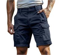 ZTFYKLIN Kurze Cargohose Herren Cargo Shorts Baumwolle Mit Reißverschluss Und Knopf Mehrere Taschen Hosen Bermuda Cargoshorts Outdoor Arbeitsshorts (Navy-A, Xxxxl)