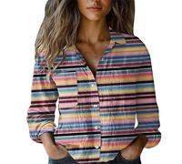 ZTFYKLIN Leinenbluse Damen Sommer Langarm Baumwollhemd Bedruckt Button-Down-Shirts Casual Tops Bluse (Camouflage, XL) Tshirt Glitzer Viskose T Shirt Mit U-Boot Ausschnitt Cartoon Oversize