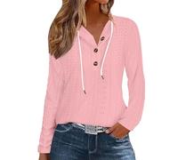 ZTFYKLIN Pullover Sale Jacken Für Damen Rotes Shirt Damen EleSweatshirt Half Zip Damen Roter Pulli Damen Oversize Pulli Damen Mit Blumen Kleidung Frauen Sale Angebote