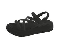 ZTFYKLIN Sandalen Damen Trekkingsandalen Wandersandalen Summer Sandals Thick Roman Straps Hollow Fashion Non Lightweight And Comfortable Outdoor Beach Casual (Black 38) Leichte Strandschuhe 42