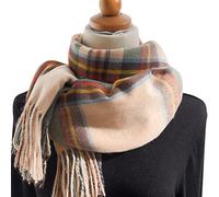 ZTFYKLIN Schal Schwarz Karierter Für Damen Verdickender Warmer Fransenschal (B, A) Kaschmir Winterschal Neckwarmer Kinder Sport Schlauchschal Loop Winter Jungen Kuschel Lauftuch Herren Grosser