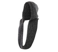 ZTFYKLIN Schals Für Damen Frauen Outdoor Dicker Warmhaltender Einfarbiger Weicher Lässiger Gestrickter Kapuzenschal (Black, M) Schal Bordeaux Baumwolle Satin Tuch Schlauch Schwarz Musselin Loop