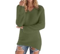ZTFYKLIN Schlupfbluse Damen Kurzarm Modischer Langarmpullover Für Damen, Lockerer, Flauschiger Pullover (Green, XXXXXL) Große Größen Oberteil Longbluse Elegant Tunika Sommer Long Bluse Tshirt