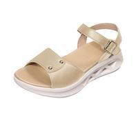 ZTFYKLIN Wander Sandalen Damen Arch Support Mit Orthopädische Dicke Leichte Große Größe Casual Sportsandalen (Gold 36) Sommer Halbschuhe 42 Für Einlagen Ortho Sun Keilsandalen Weiß