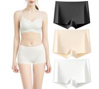 Zueauns Damen Boxershorts Unterwäsche Nahtlose Radlerhose Damen Hotpants Kurz Hose Unter Kleid Rock Unterhosen Damen Panty Seamless Slips Nahtlos Hipster Panties Frauen Unterwäsche Boyshorts