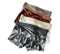 Zueauns Satin Boxershorts Herren Unterhosen Boxershorts Eisseide Unterwäsche Weiche und Bequeme Unterhose Männer Atmungsaktiv Nahtlos Cool Dry Schlüpfer