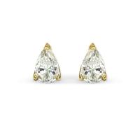 Züssi Timeless Glow Moissanit Ohrringe Damen, Brillantschliff Moissanite Ohrstecker, 925 Sterling Silber vergoldet, Funkelnder Damenschmuck in Weiß mit Schmuckbox, 1 Paar