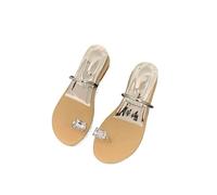 ZUGLQYSX Women's Low Heel Sandals Summer Round Head Water Drill Set Toe Soft Sole Anti-slip Wear-resistant Slippers für den Sommer(Silver,39)
