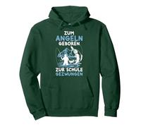 Zum Angeln Geboren Angler Fischer Kinder Junge Angel Pullover Hoodie, Unisex für Erwachsene, Waldgrün, M