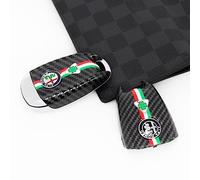 ZUMAHA Auto Schlüsselhülle Fernbedienungen Key Cover für Alfa Romeo Giulia Stelvio Schlüsselgehäuse Schutz Zubehör,Blacklabel-CarbonFiber3