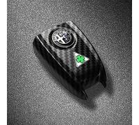 ZUMAHA Auto Schlüsselhülle Fernbedienungen Key Cover für Alfa Romeo Giulia Stelvio Schlüsselgehäuse Schutz Zubehör,Blacklabel-Carbon Fiber2