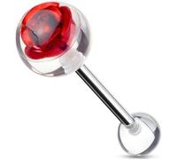 Zungenpiercing Acryl Rose