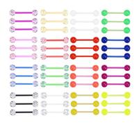 Zungenpiercing Set 48 Stück 1.6mm 14G Kunststoff Acryl