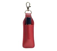 Zunishaone Lippenstifthalter Keychain | Kleine Lippenkrawatte aus Leder | Portable Chapstik Port, Lippenbalsam-Organizer, Reise-Lippenstifttasche für die Handtasche, rot, riferimento alla descrizione