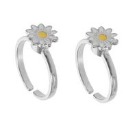 ZUNOXAZ 2 Stück Verstellbare Gänseblümchen-ringe aus Kupfer Vintage-design Drehbare Fingerringe für Frauen Antistress und Modische Statement-ringe Schmuck für Nervöse Finger