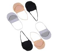 ZUNOXAZ 3 Paare Unsichtbare Füßlinge mit Elastischem Fersenband Rutschfeste Kurzsocken für Damen und Herren Atmungsaktive Forefoot Half Socks in Schwarz und Hautfarbe für Sommer und